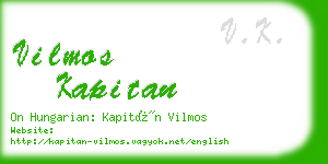 vilmos kapitan business card